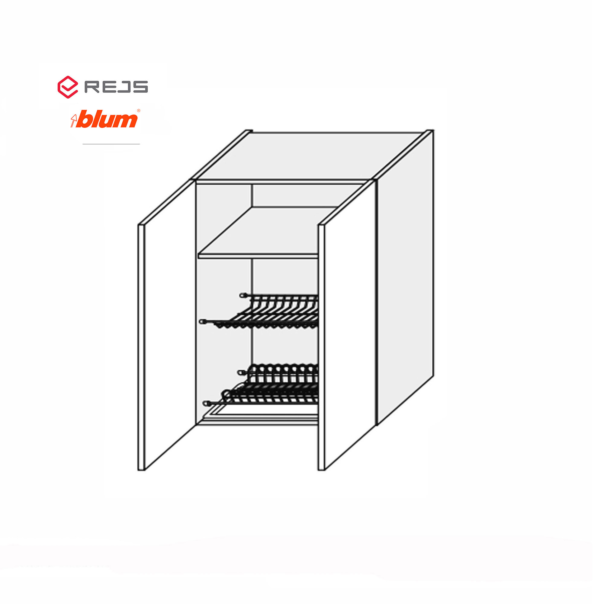Кухонная секция Мэри верхняя 80ВС/900 2дв Сушка Pro Blum+Rejs - Фото