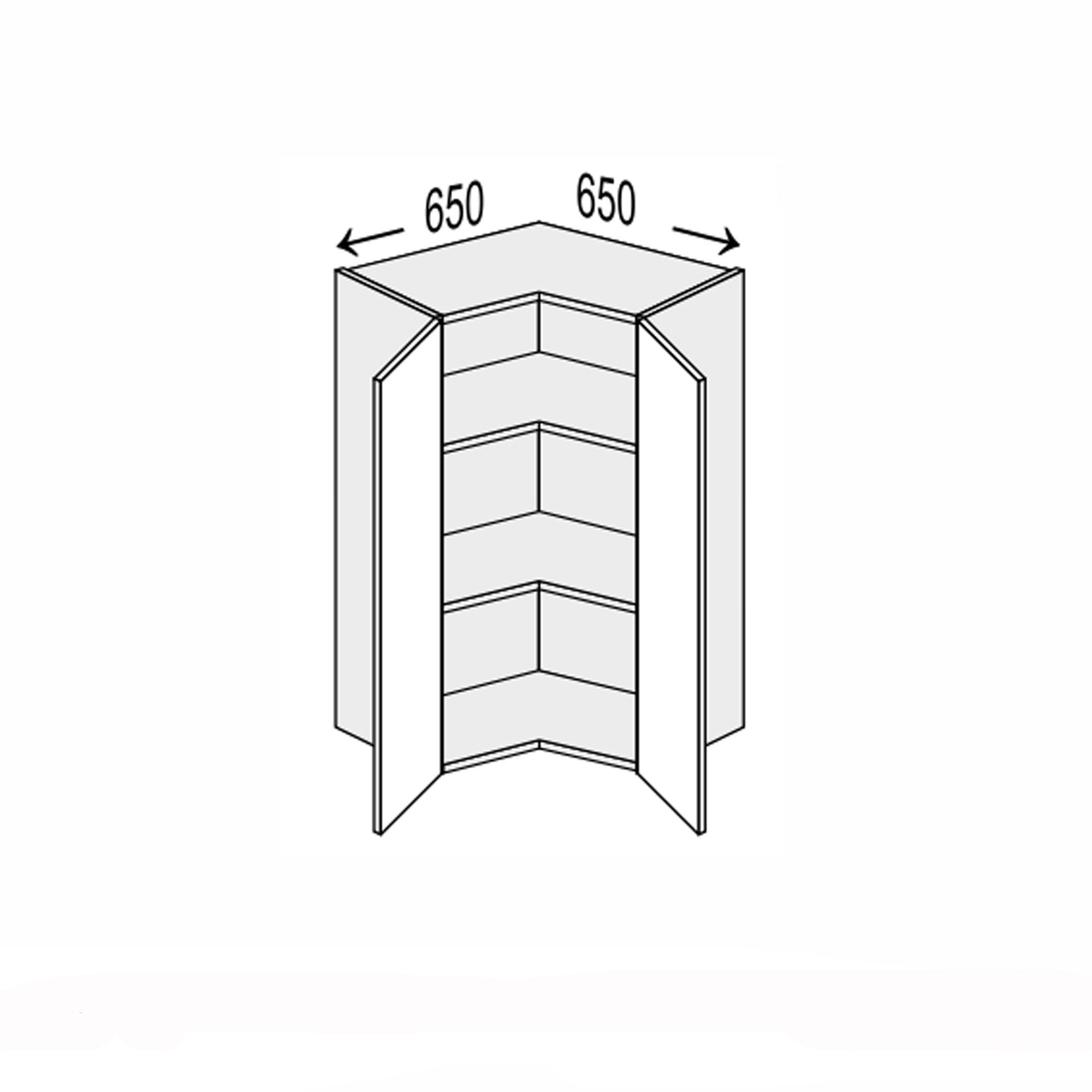 Кухонная секция Мэри верхняя УголВ 90° 650х650/900 2дв - Фото