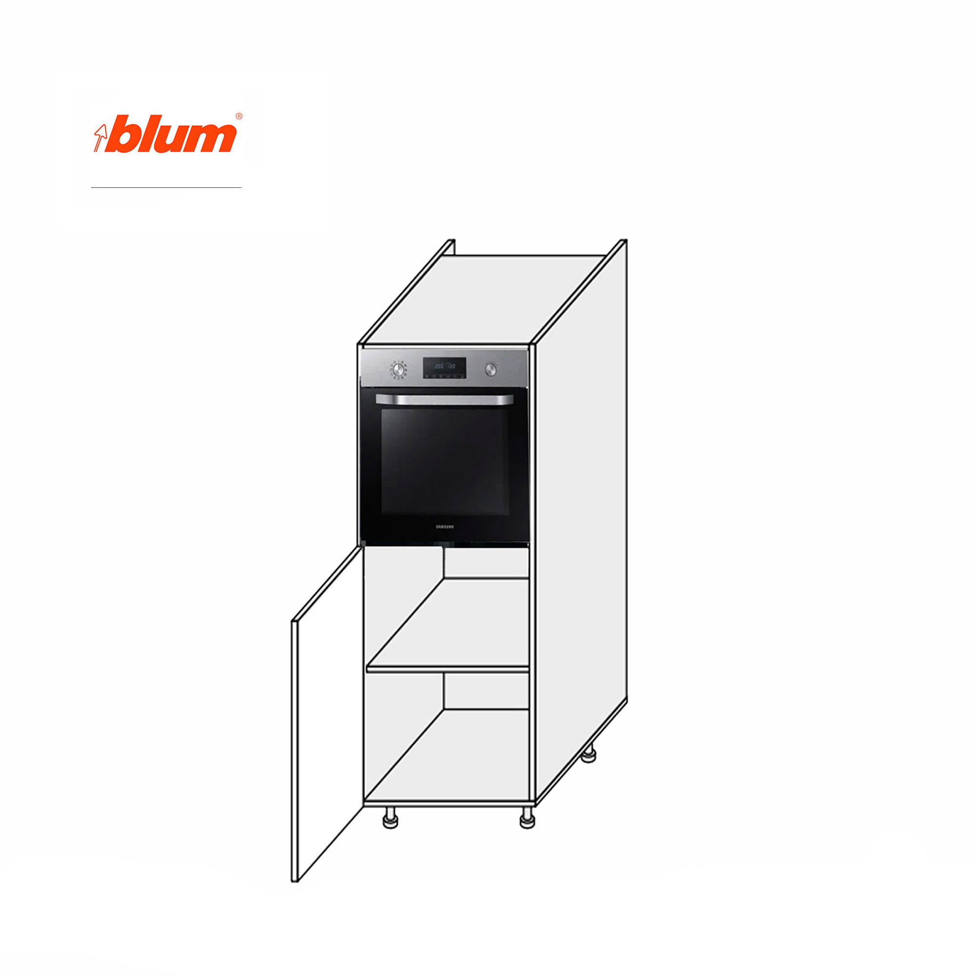 Кухонная секция Мэри пенал 60ПД/1420 Духовка Pro Blum - Фото