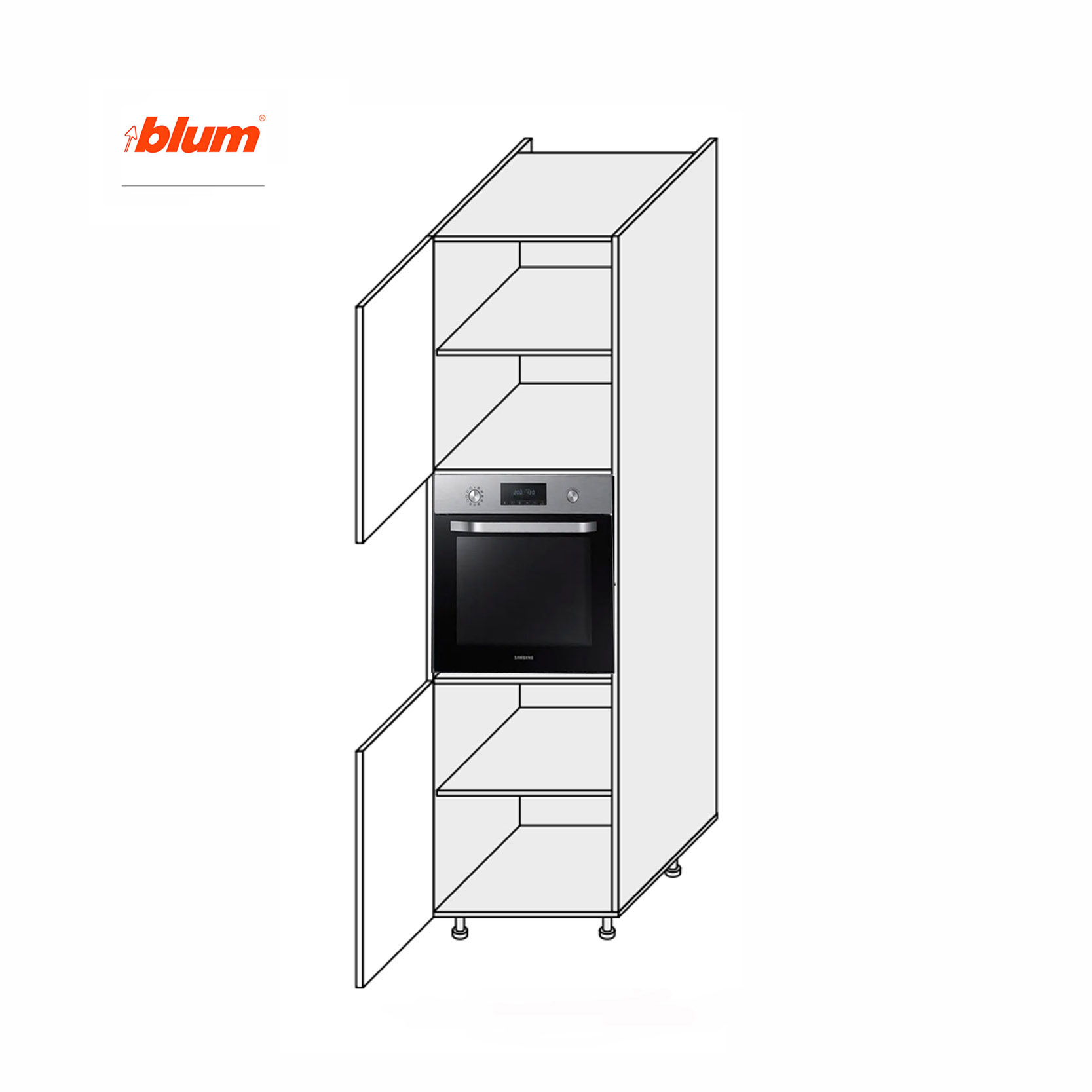 Кухонная секция Мэри пенал 60ПД/2140 Духовка Pro Blum - Фото