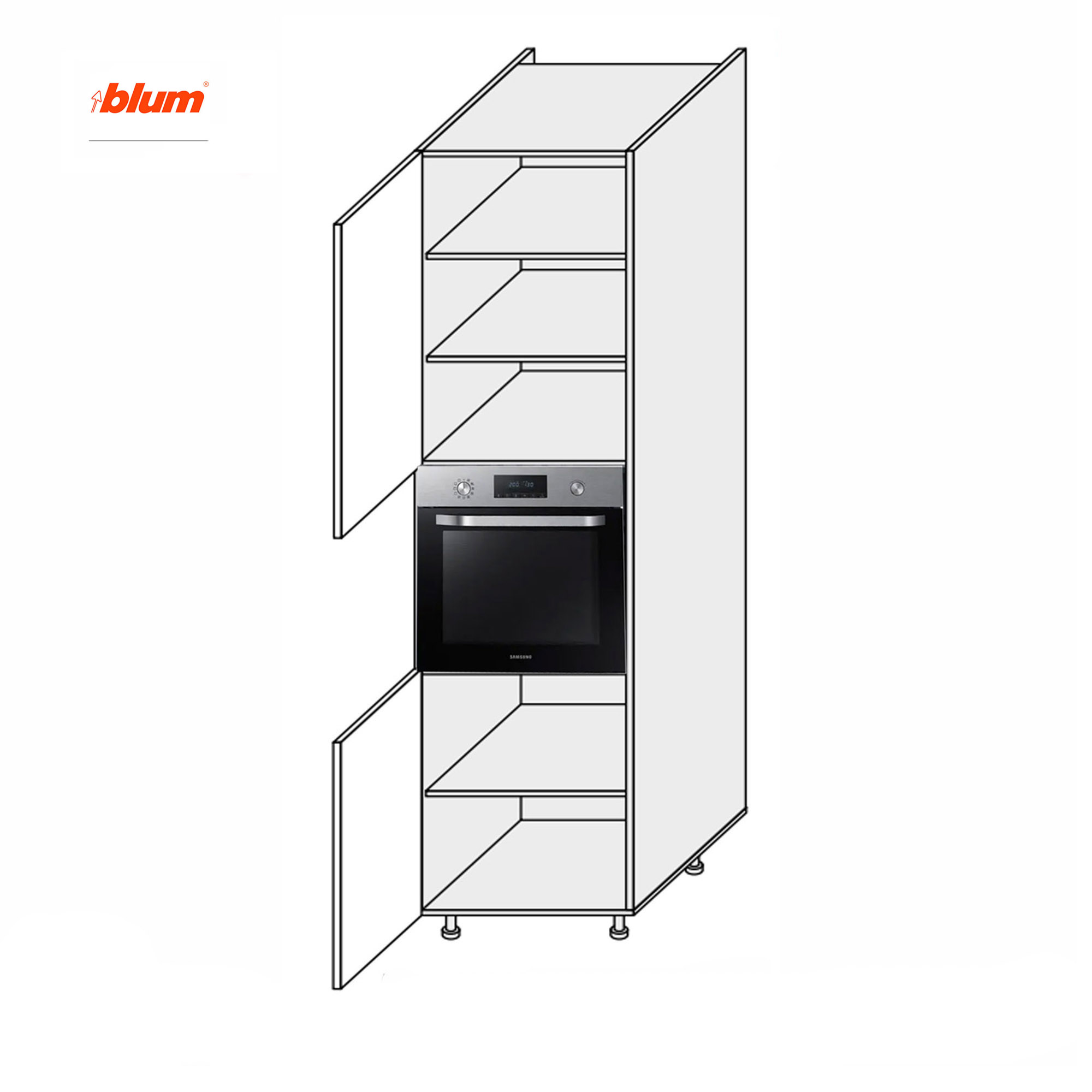Кухонная секция Мэри пенал 60ПД/2320 Духовка Pro Blum - Фото
