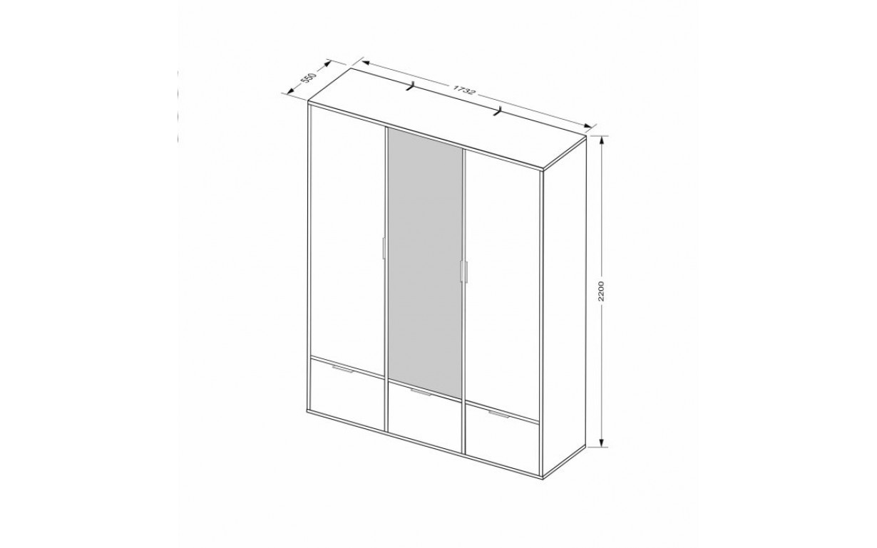 Шкаф Оливия 3 дв. 3 шх. - Фото_7