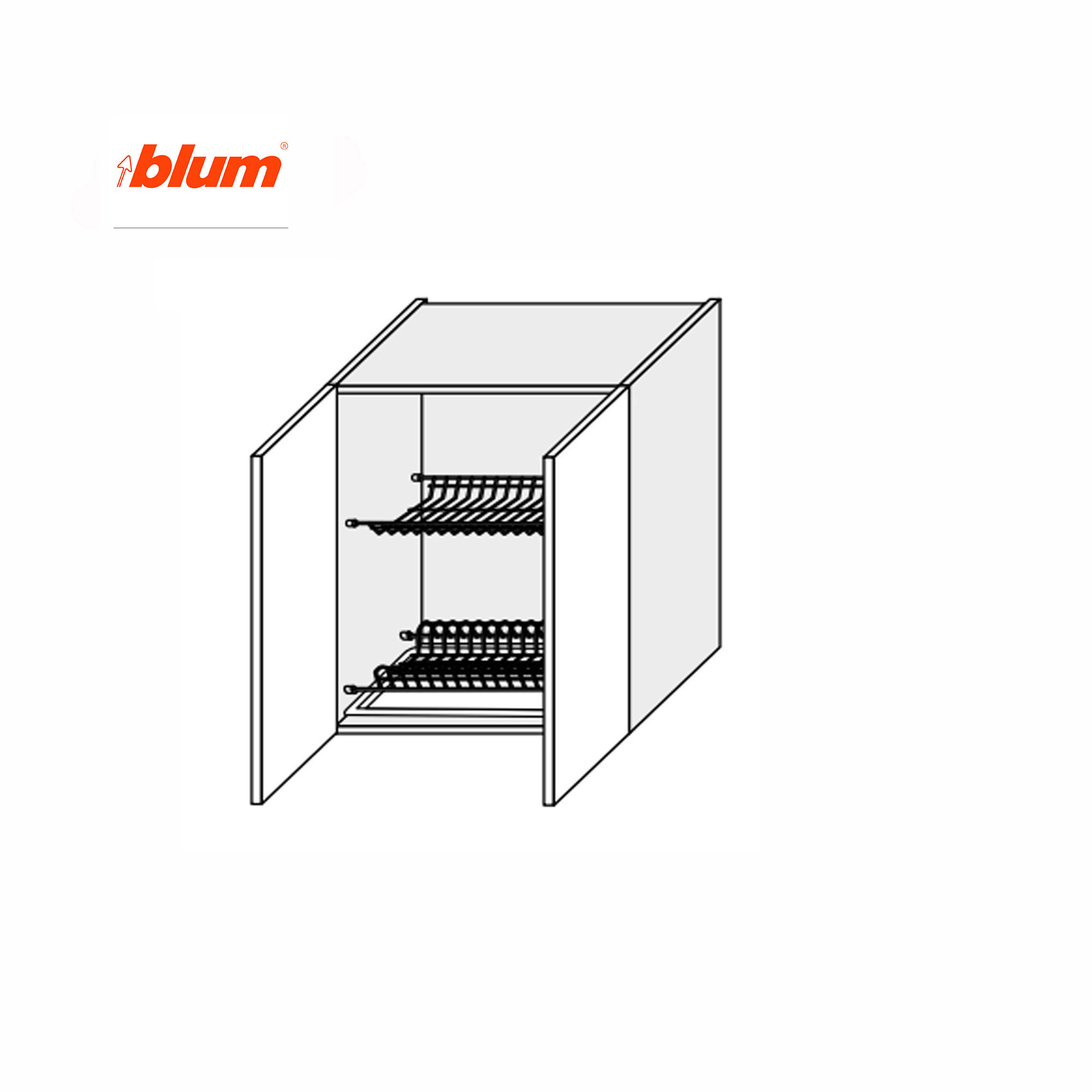 Кухонная секция Валенсия верхняя 60ВС/720 2дв Сушка Pro Blum+Rejs - Фото