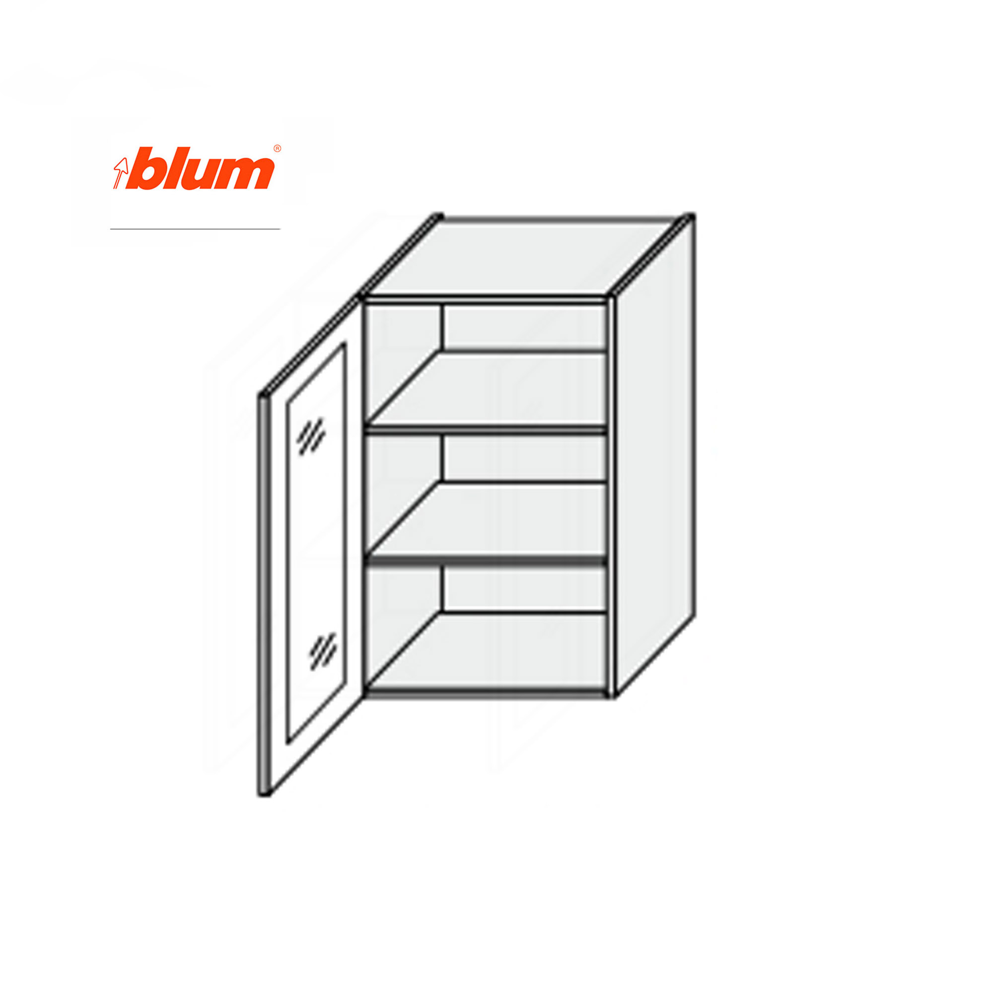 Кухонная секция Валенсия верхняя 40В/900 1дв Витрина Pro Blum - Фото