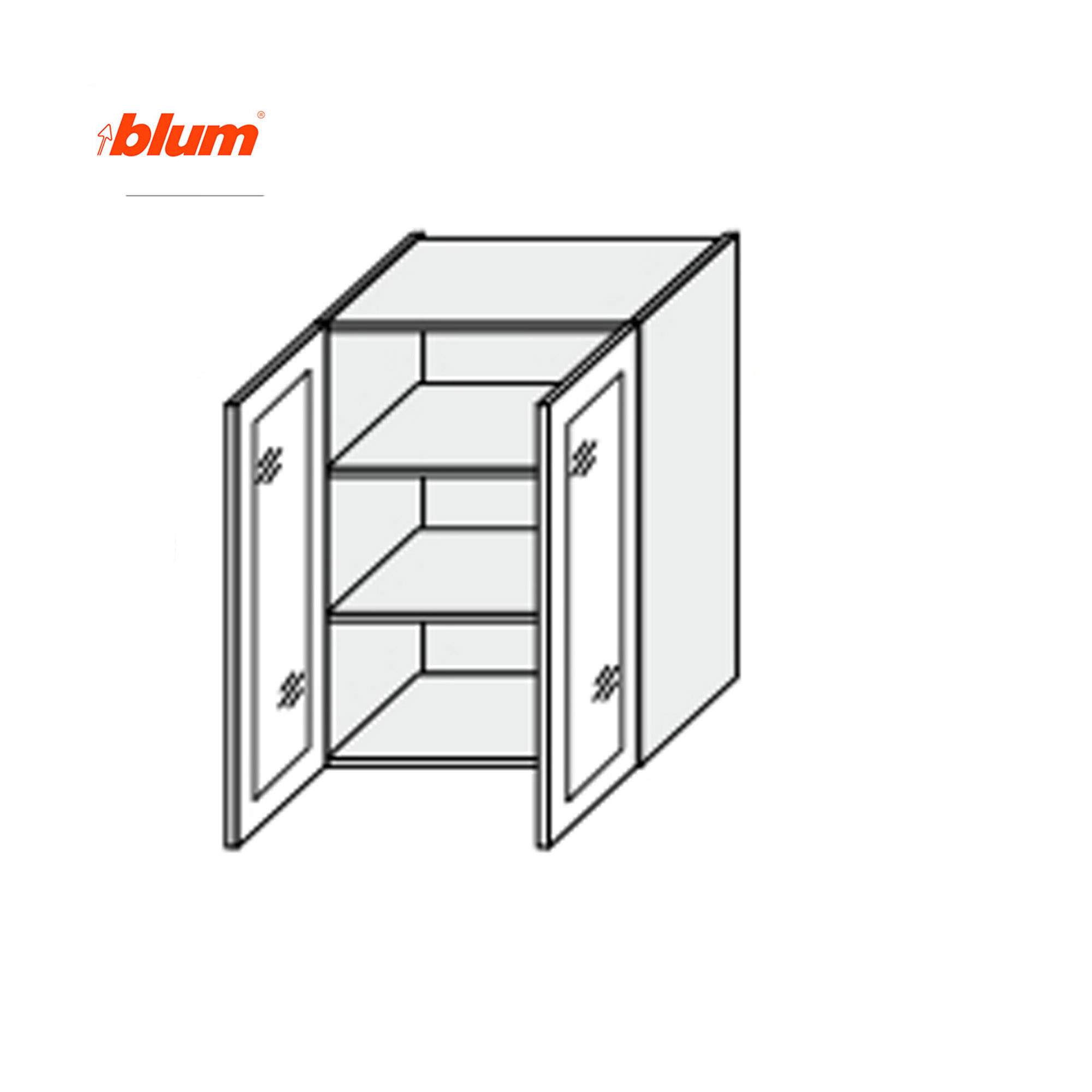 Кухонная секция Валенсия верхняя 80В/900 2дв Витрина Pro Blum - Фото