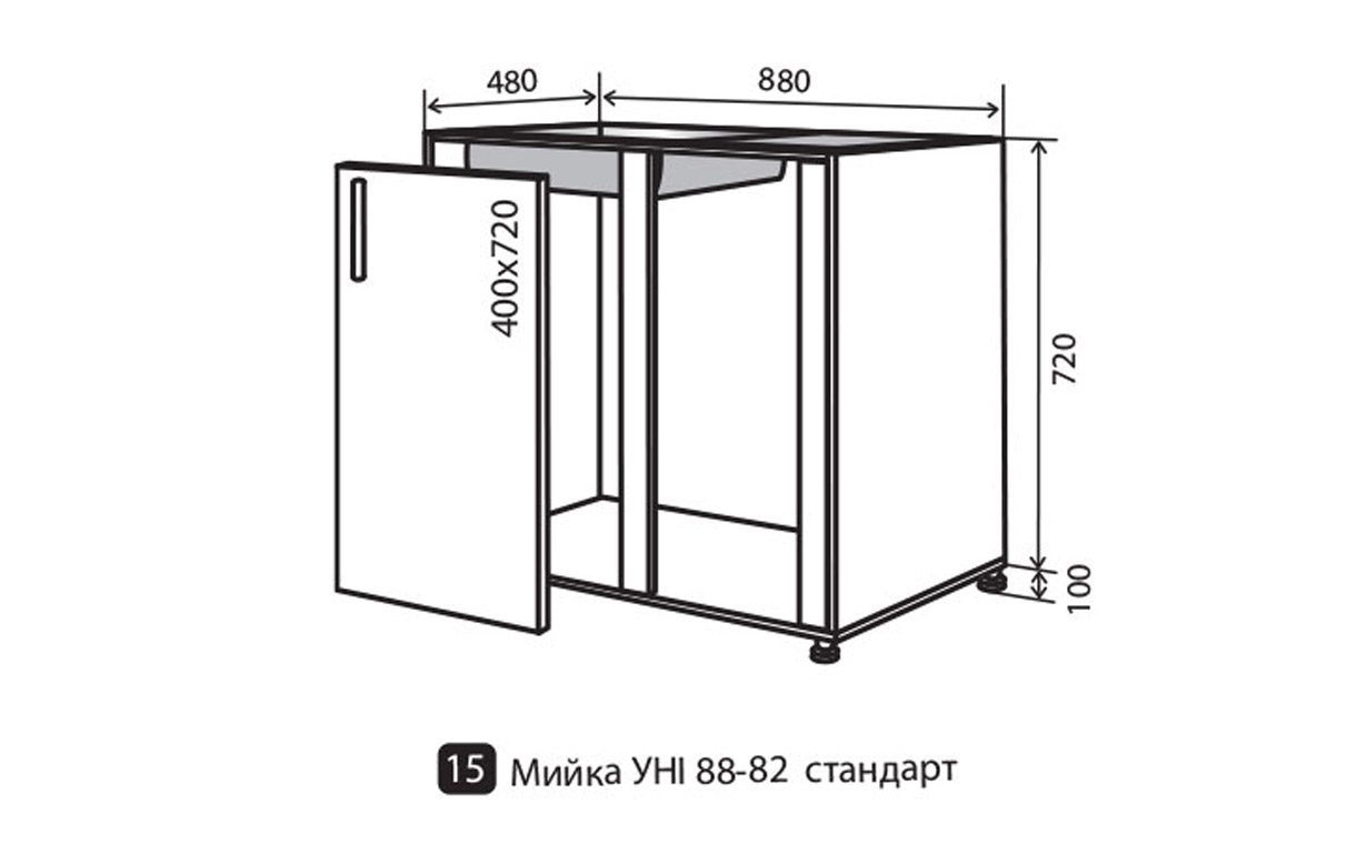 Кухонна секція Amore Classic нижня №15 - Фото