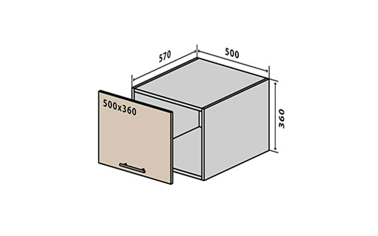 Кухонная секция Модена Luxe верхняя №62 - Фото