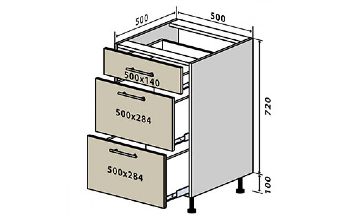 Кухонна секція Модена декор Luxe  нижня №35 - Фото