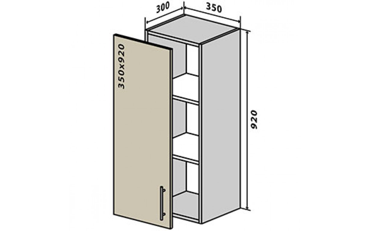 Кухонная секция Модена Luxe верхняя №31 - Фото
