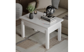 Стол-трансформер B-Fly Glass Белый бриллиант/Белое стекло - Фото_4