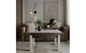 Стіл-трансформер B-Fly Glass Графіт/біле скло - Фото_4