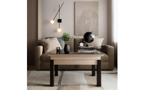 Стол-трансформер B-Fly Glass Гикори Рокфорд Светлый/графит стекло - Фото_4