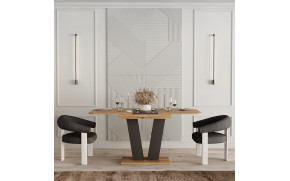 Стол-трансформер Vendi Дуб Эвок/ Графит серый - Фото_4