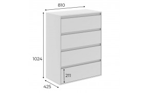 Комод 4 Light Білий діамант - Фото_2