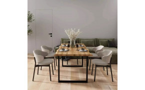 Стол обеденный Forest  Дуб Артизан МДФ/Черный - Фото_4