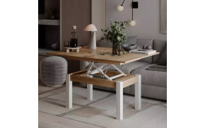 Стіл-трансформер B-Fly Дуб крафт золотий KS/Білі ноги - Фото_3