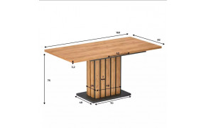 Стол-трансформер Oxford Дуб крафт золотой/Графит серый - Фото_8