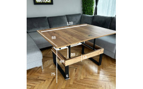 Стол-трансформер S-Fly Дуб эвок прибрежный/Черный - Фото_3