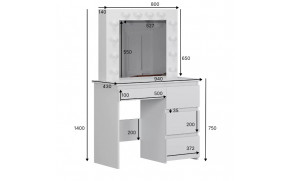 Стіл туалетний Beauty Білий діамант - Фото_4