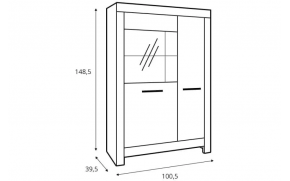 Витрина Белен REG1D1W Сосна каньон/Дуб корабельный - Фото_2
