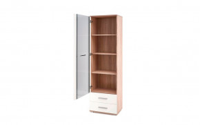 Стелаж-вітрина Lima W-1 білий/дуб сонома - Фото_2