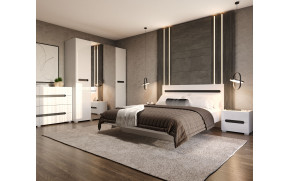 Ліжко Б'янко Білий/Чорний - Фото