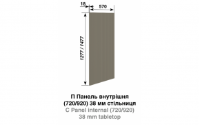Кухонная секция Роуз П панель внутренняя (h-720) к ст-це 38 мм - Фото