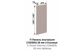 Кухонная секция Зарина П панель внутренняя (h-920) к ст-це 28 мм - Фото