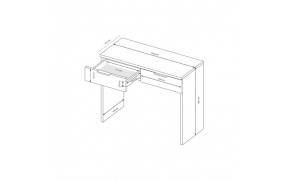 Туалетный столик Асти Джуниор 2 ящ. - Фото_2