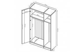 Шкаф Белла 3 дв. (без зеркал) - Фото_2