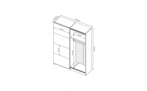 Шафа-купе Міла 1,5х2,1 м (Двері Глянець Білий/Дзеркало) - Фото_6