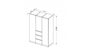 Шкаф Дуо 3 дв. 3 ящ. Без Зеркал - Фото_6