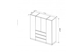 Шкаф Дуо 4 дв. 3 ящ. Без Зеркал - Фото_6