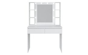 Стол с зеркалом и лампочками белый 1100/500/1600 - Фото_4