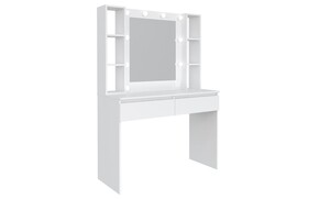 Стол с зеркалом и лампочками белый 1100/500/1600 - Фото_4